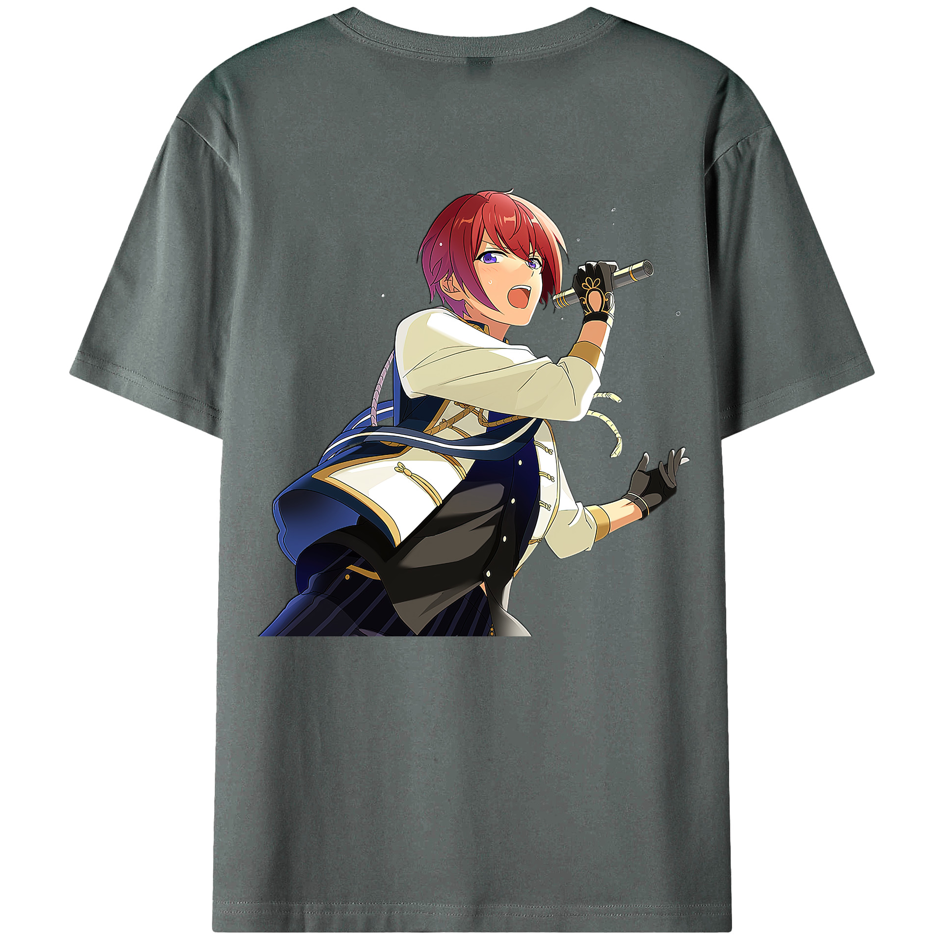 （画像用） あんさんぶるスターズ! Ensemble Stars 綿100％ メンズ半袖Tシャツ（バックプリント） 通気性